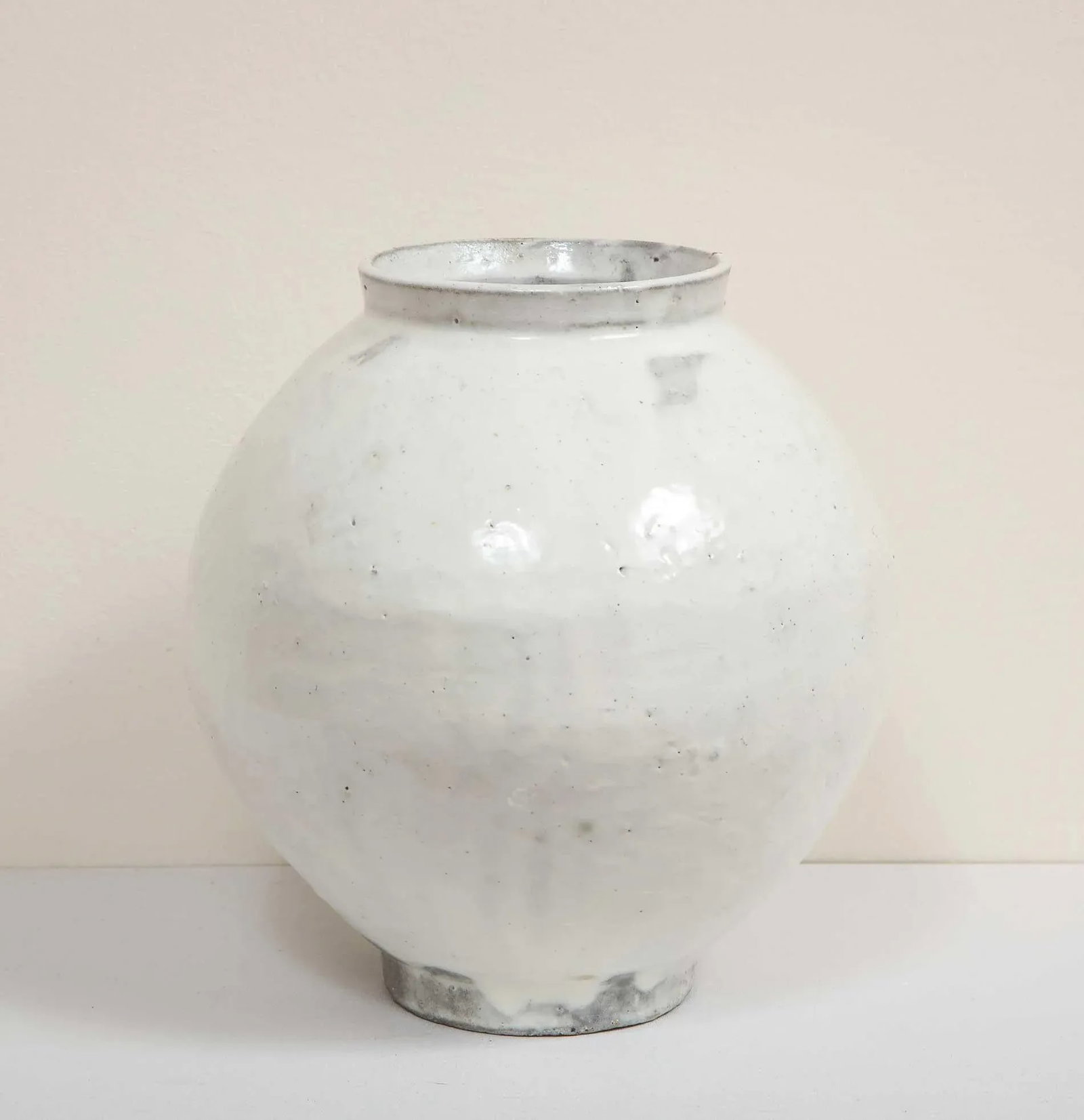 2021 "Moon Jar II" White, Hand Crafted Clay Vase by Sungwook Park (South Korea) - 11