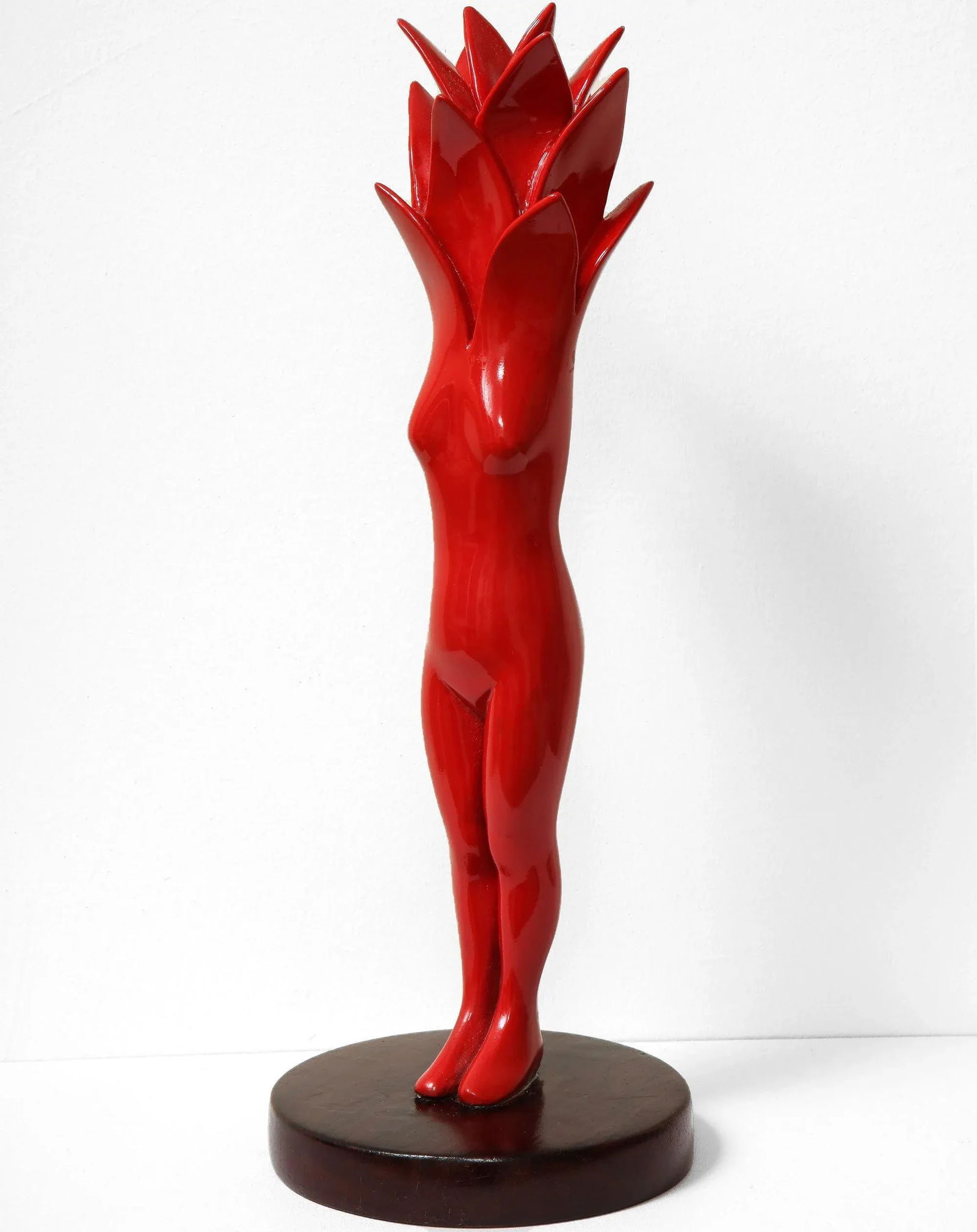 2021 "Red Transition" Contemporary, Red, Mixed Media, Acrylic and Wood Sculpture by Nana De La - 2