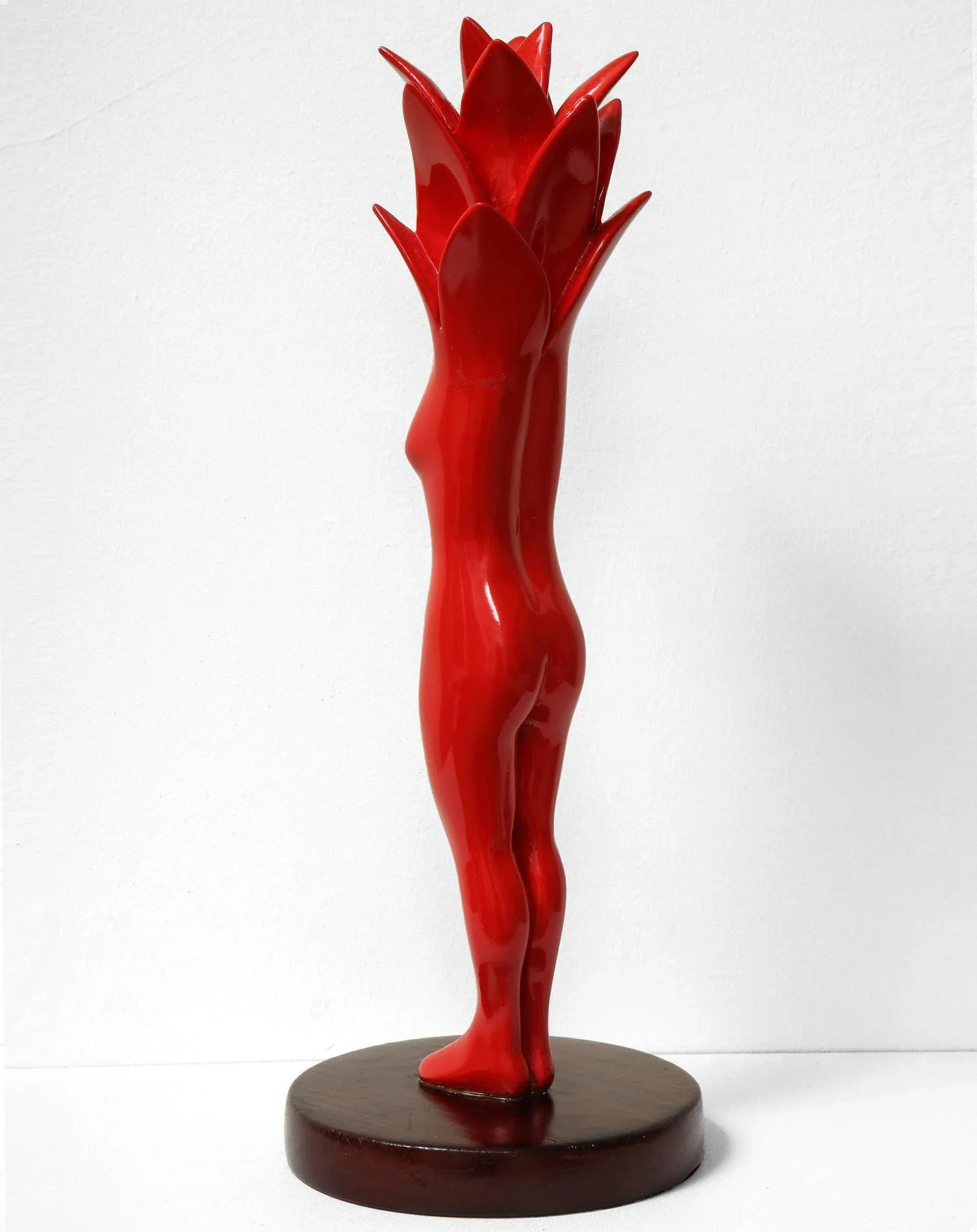 2021 "Red Transition" Contemporary, Red, Mixed Media, Acrylic and Wood Sculpture by Nana De La - 4