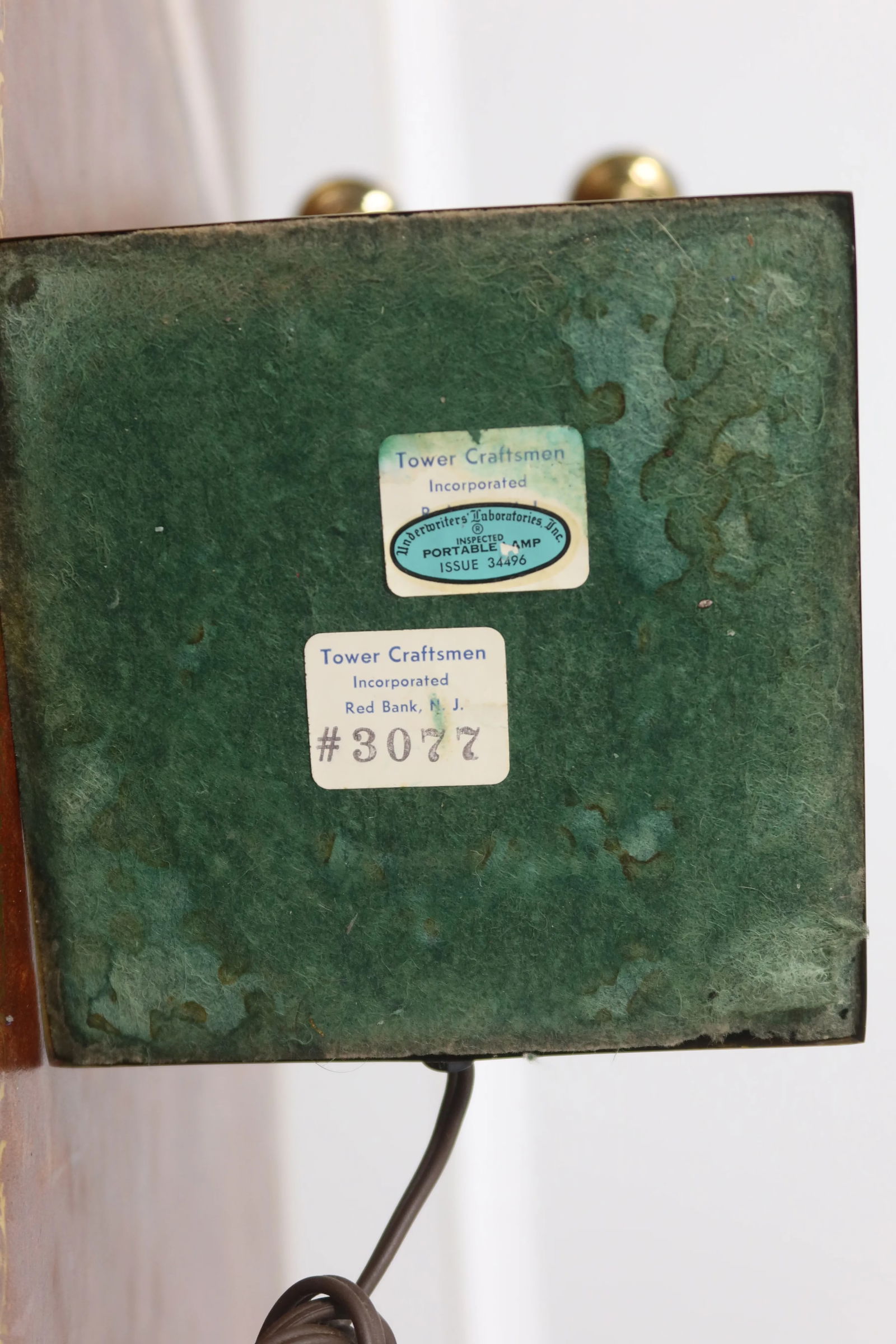 Tower Craftsmen Glass & Brass Candelabra Lamp - 7