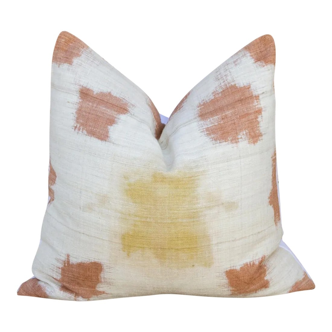 Vintage Tovi Organic Silk Ikat Pillow: Earthy and organic, these Assam pillow cases are made from pure silk using ancient techniques. Each one is crated in the rural Assam area, from the production of Organic Eri Silk, going thru the hand-