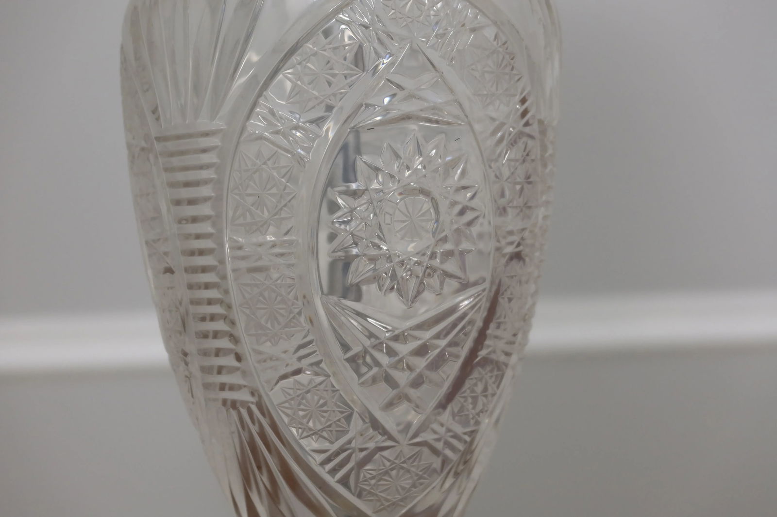 Etched Crystal Table Lamp W. Brass Base - 5