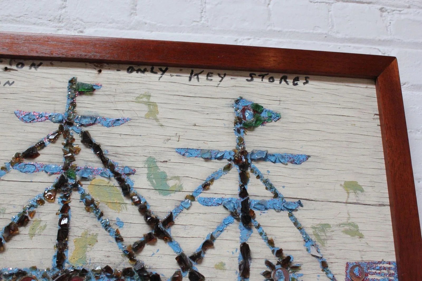 Folk Art Uss Constitution Mixed Media Sea Glass Mosaic on Board - 6