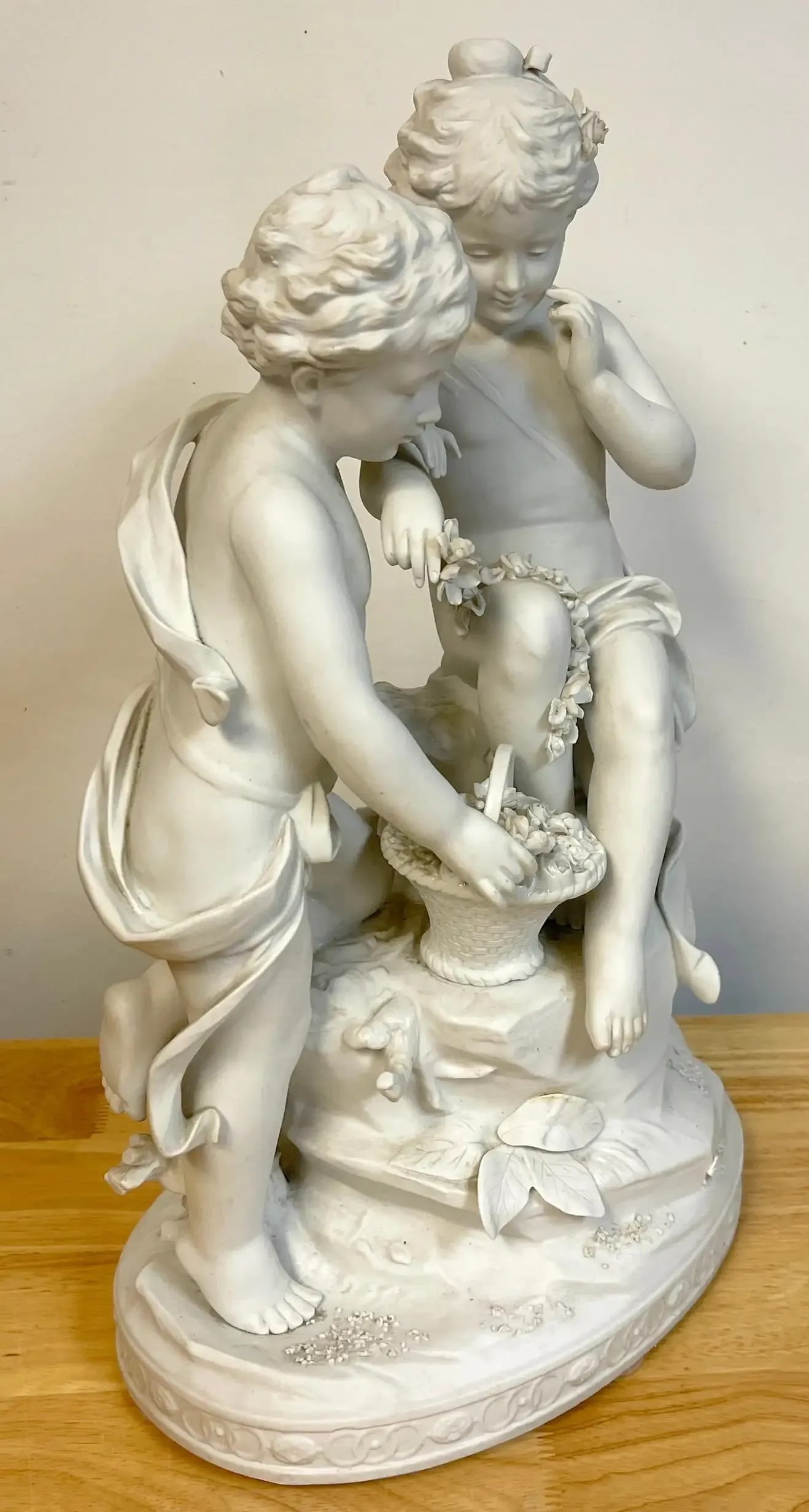 Mid 20th Century SâˆšÂ®vres Style Biscuit Grouping of Children With Flowers - 10