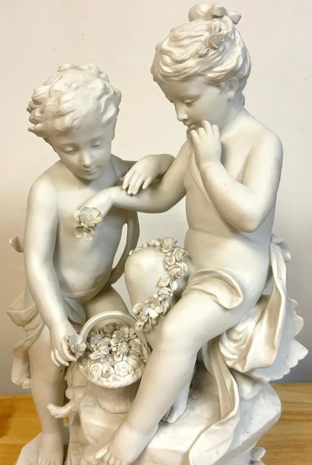 Mid 20th Century SâˆšÂ®vres Style Biscuit Grouping of Children With Flowers - 9