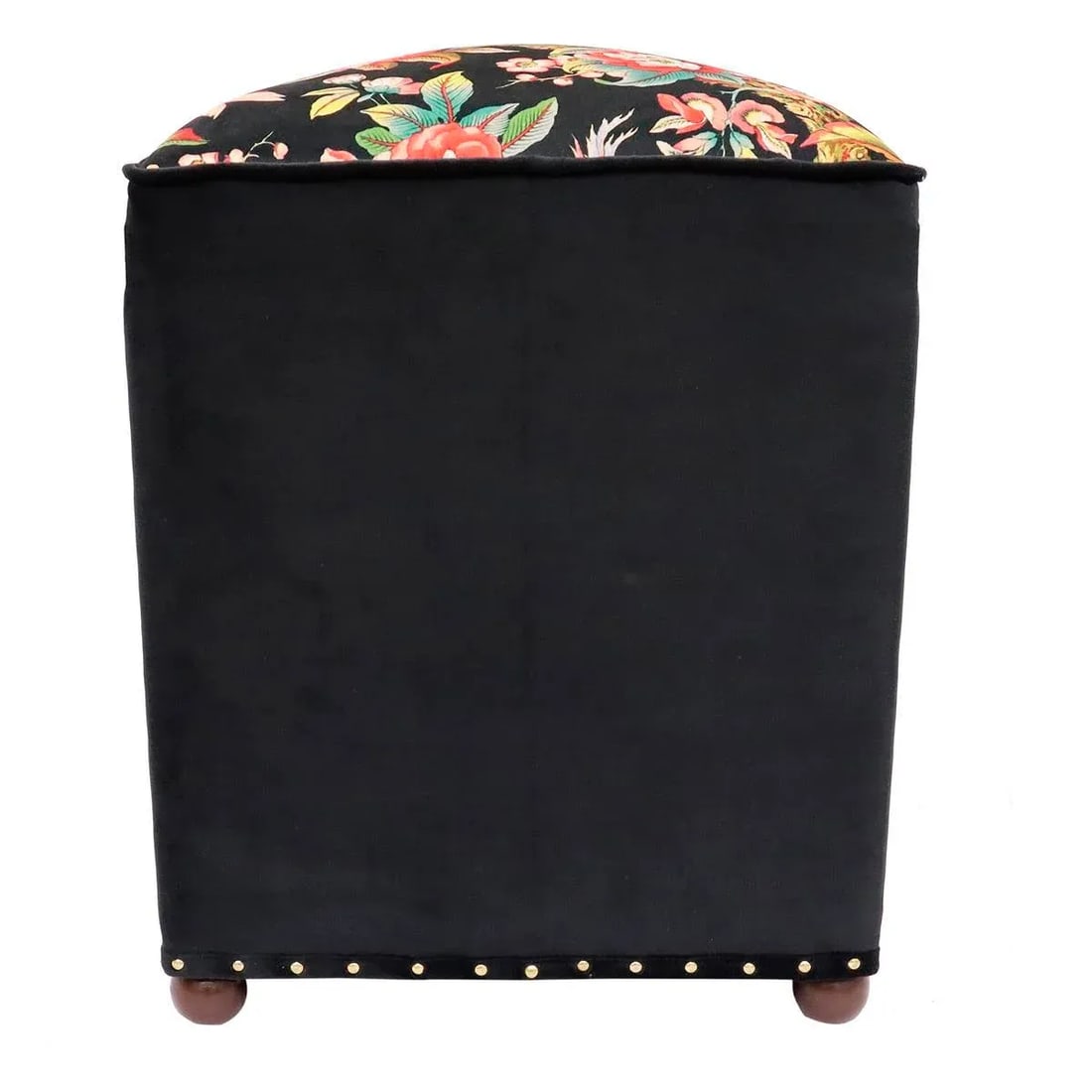 Shabby Chic Italian Velvet Handmade Ottoman - 6