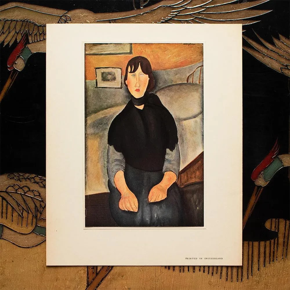 1940s "Le Fille Du Peuple" First Edition Swiss Offset Lithograph After Amedeo Modigliani - 3