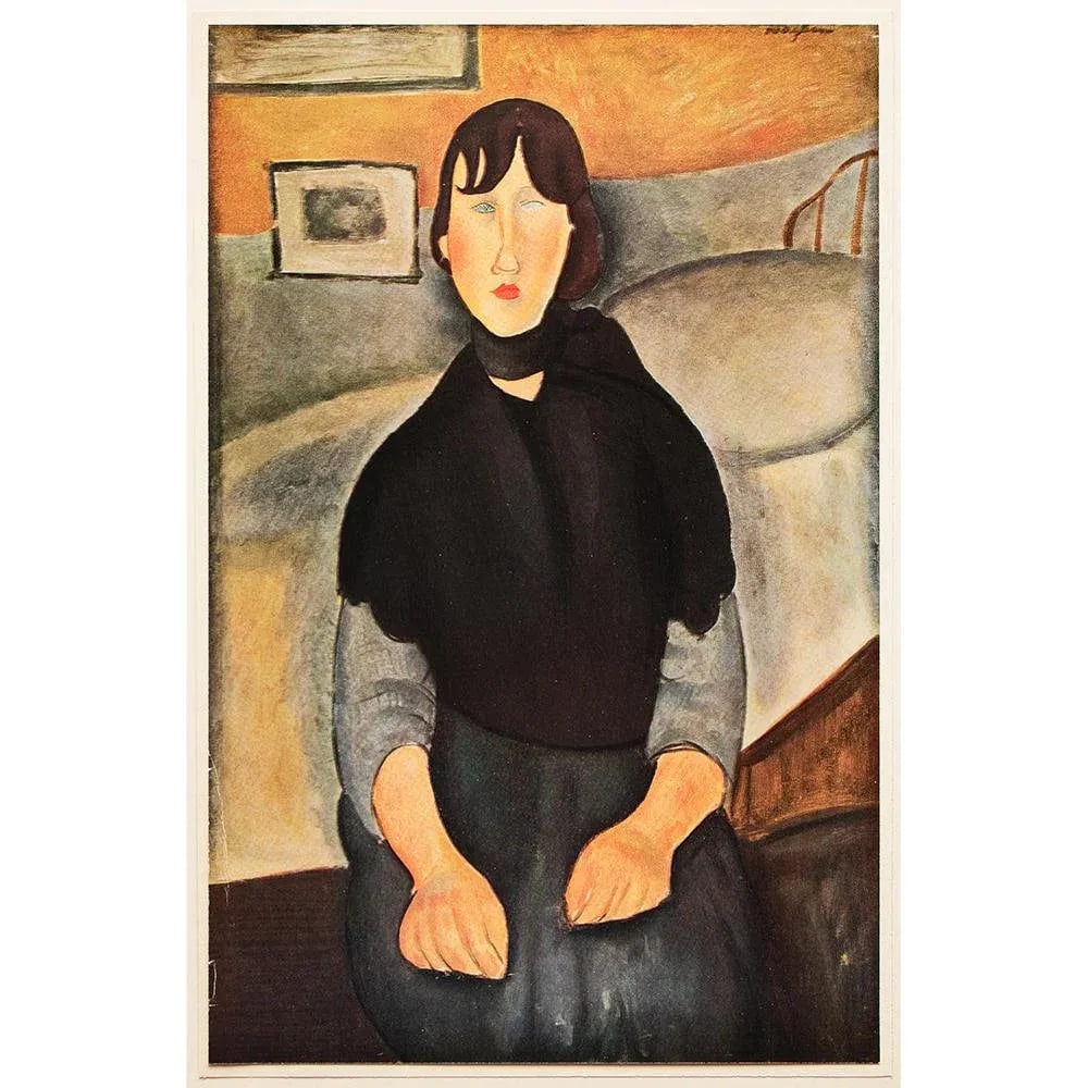 1940s "Le Fille Du Peuple" First Edition Swiss Offset Lithograph After Amedeo Modigliani - 7