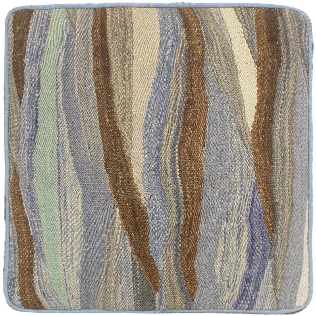 Modern Bauhaus Handmade Kilim Upholstered Ottoman - 3