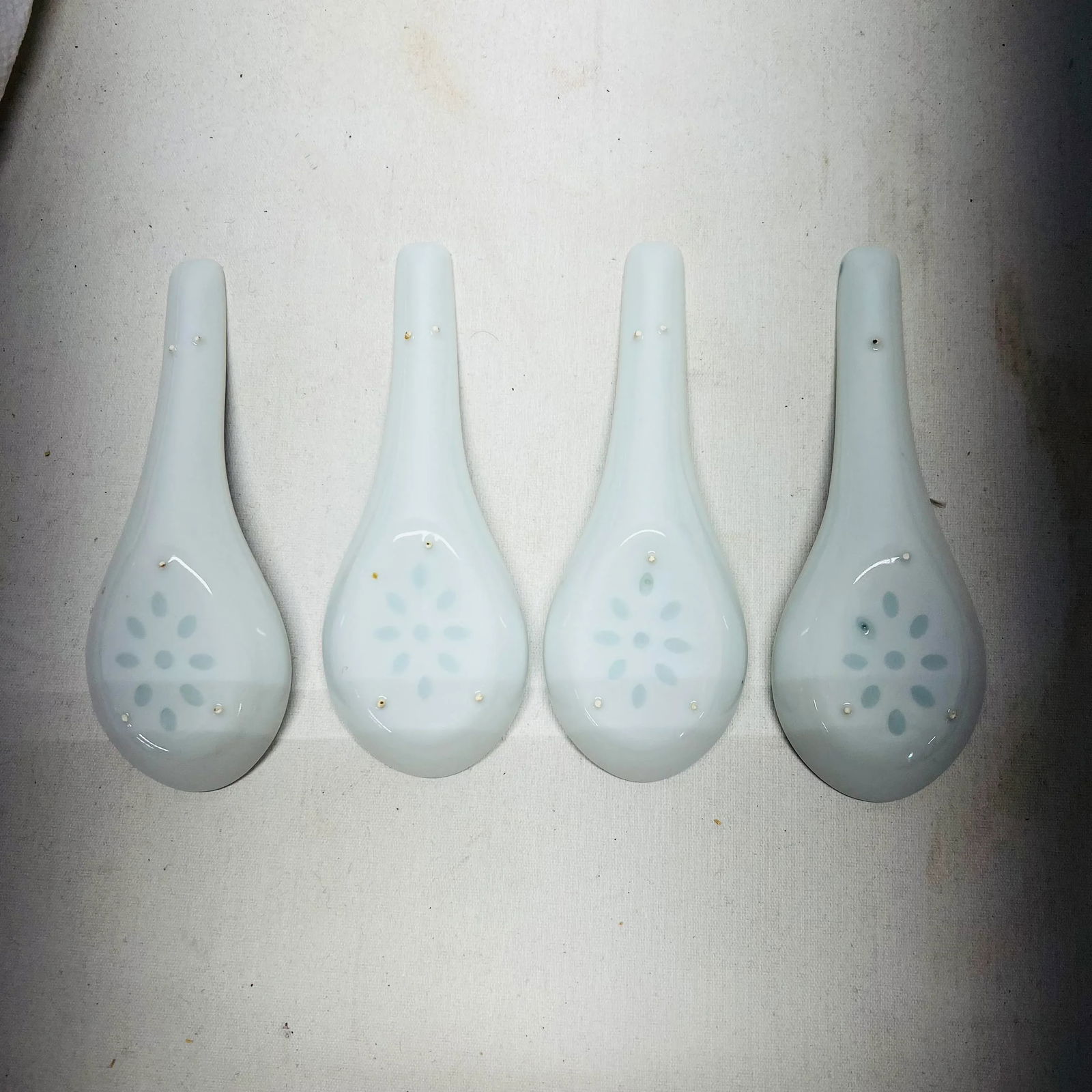 1970s Chinoiserie Blue and White Rice Spoons - Set of 4 - 2