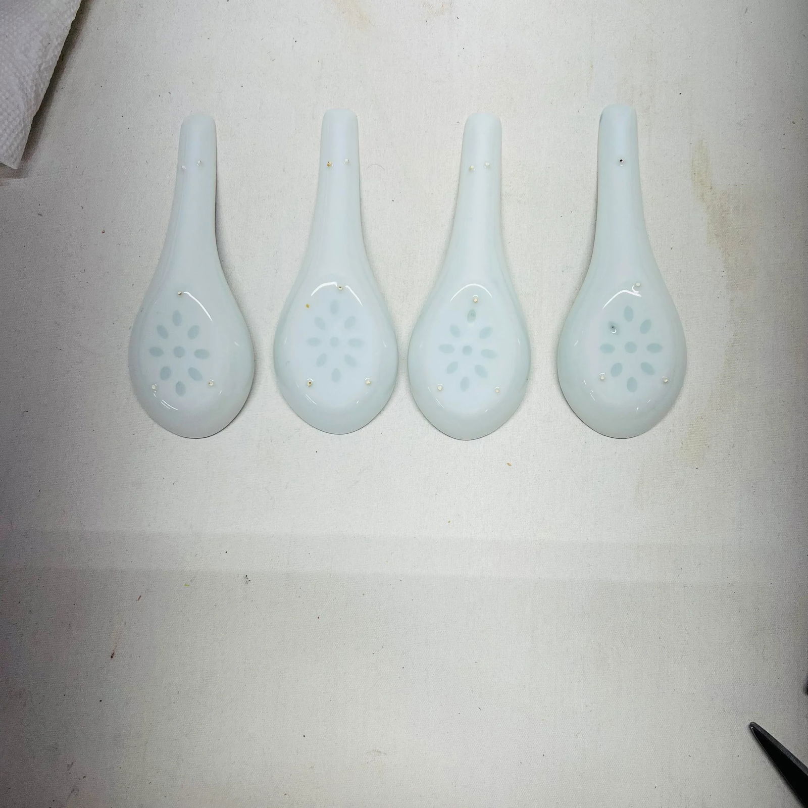 1970s Chinoiserie Blue and White Rice Spoons - Set of 4 - 3