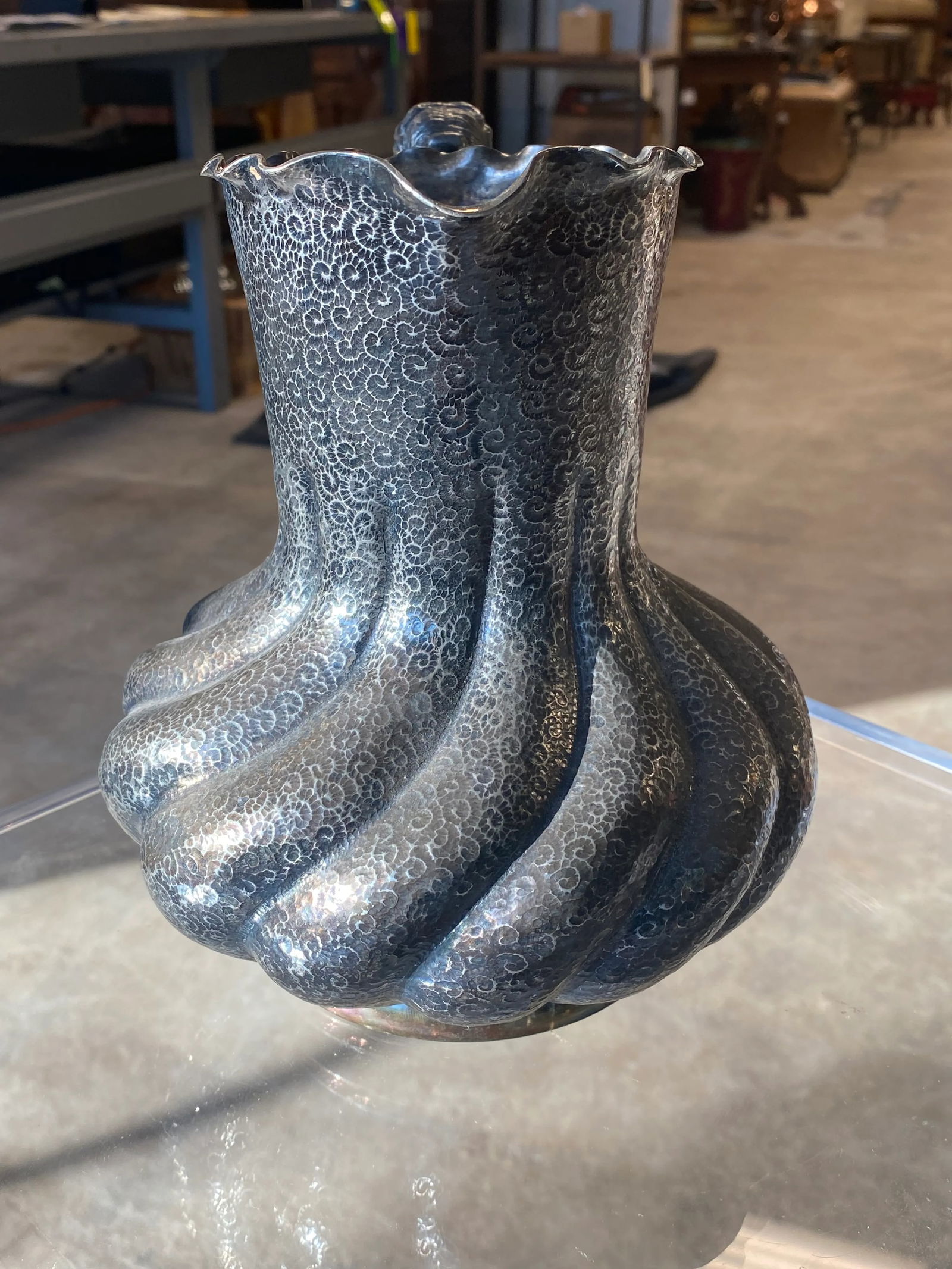 Early 20th Century Custom Antique Reed and Barton Poseidon Handled Water Pitcher - 8