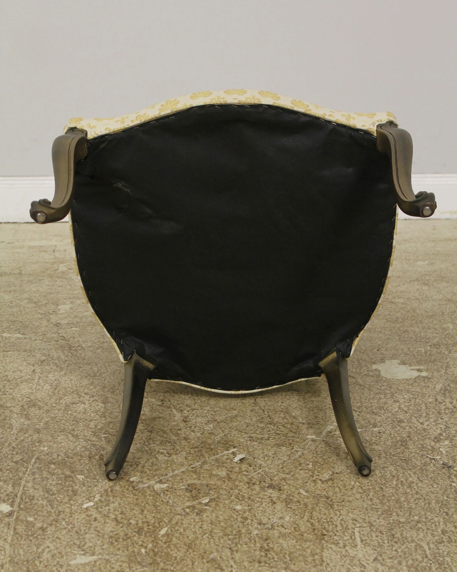 Gold French Louis XV Style Open Arm Upholstered Chair - 12