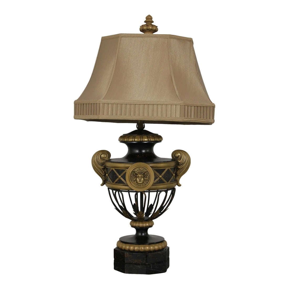 Large Black & Gold Regency Table Lamp (1 of 10)