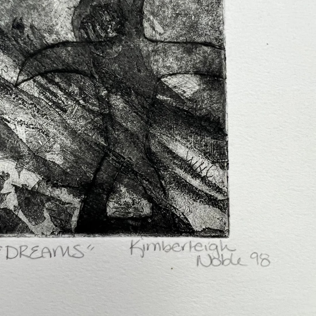 Dreams 7/23 Kimberleigh Noble 1998 Woodblock Etching Art - 3