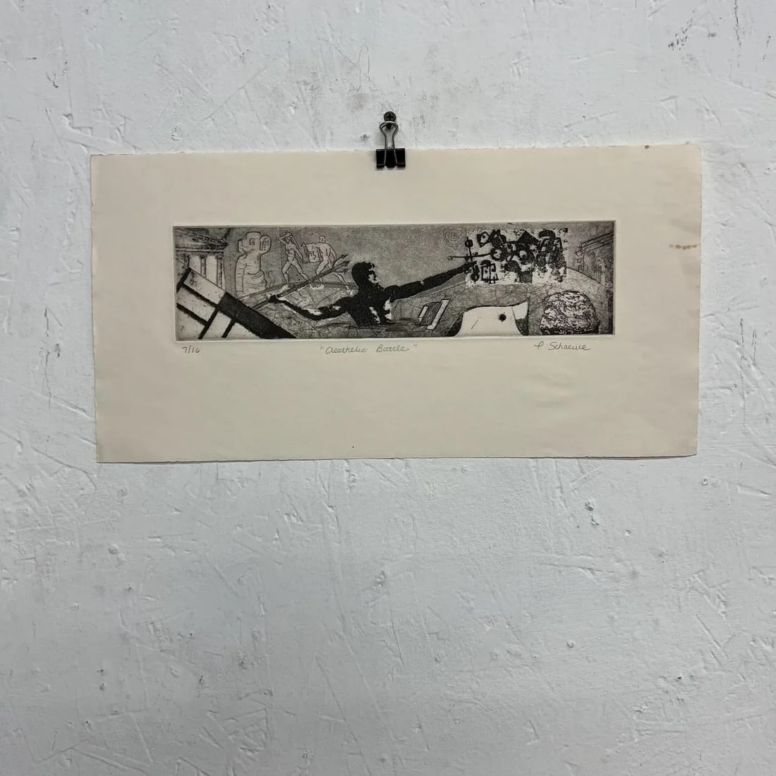 Aesthetic Battle 7/16 Signed P. Schaewe Print Artwork on Paper - 7