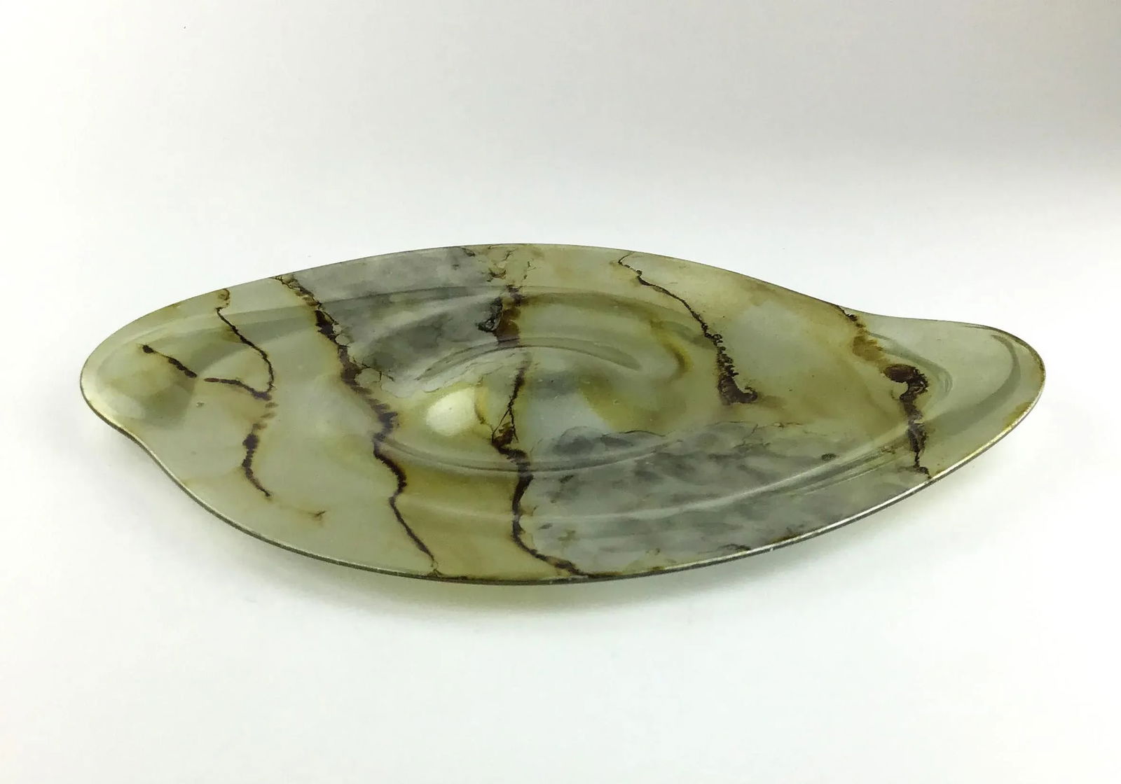 Artisan Abstract Glass Fruit Platter Plate Mexico - 13