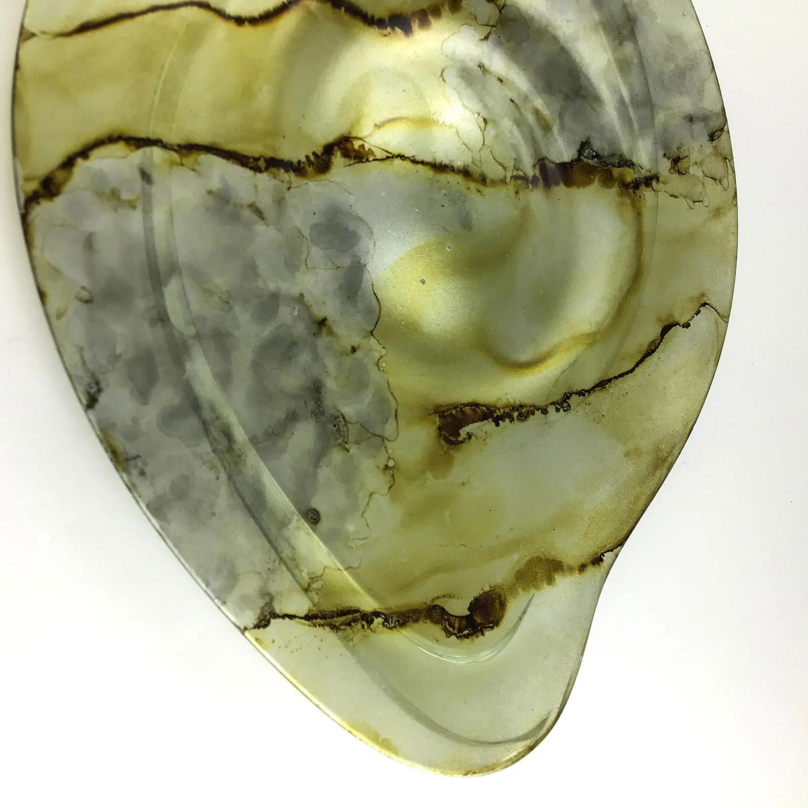 Artisan Abstract Glass Fruit Platter Plate Mexico - 6