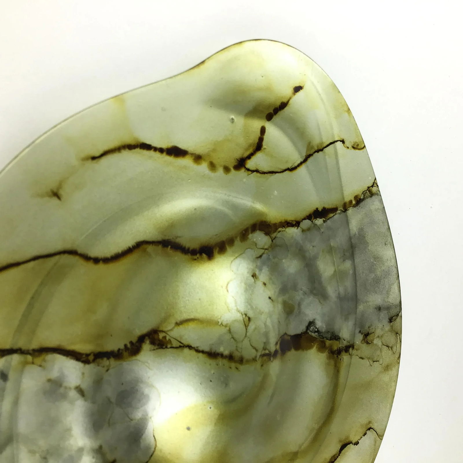 Artisan Abstract Glass Fruit Platter Plate Mexico - 8