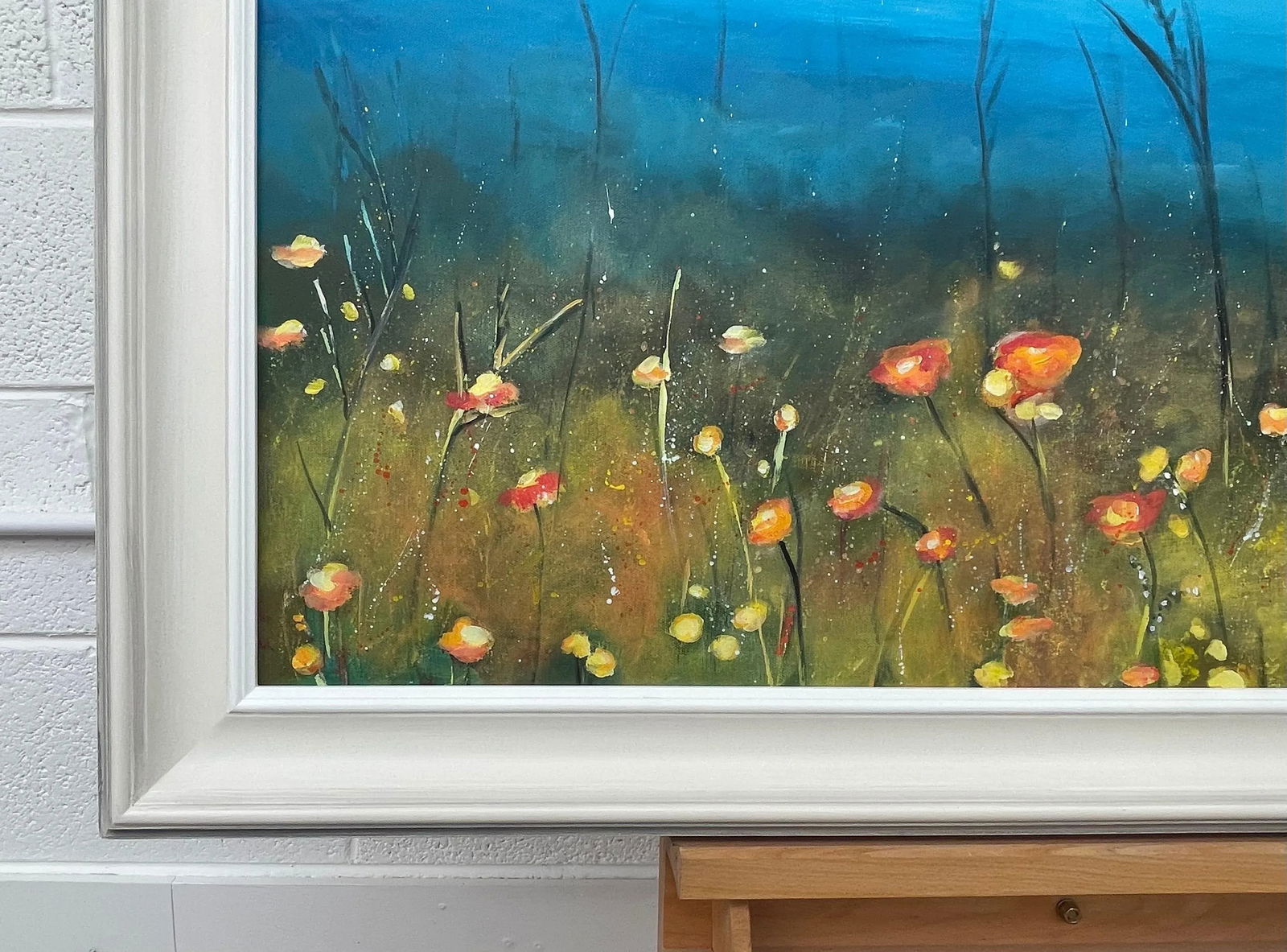 Wild Yellow Flowers in Meadow Moorland Landscape by Contemporary British Artist - 11