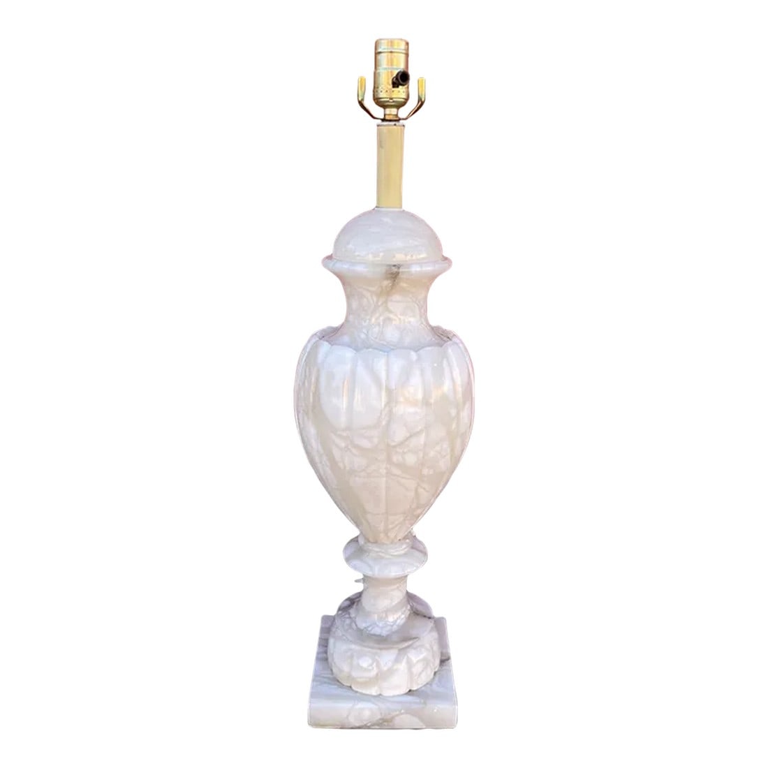 Vintage Large Alabaster Urn Table Lamp: Vintage Large Alabaster Urn Table Lamp with beautiful colors of greige throughout. perfect to mix and match different alabaster lamps together for the Hollywood Regency look to European. Just love the