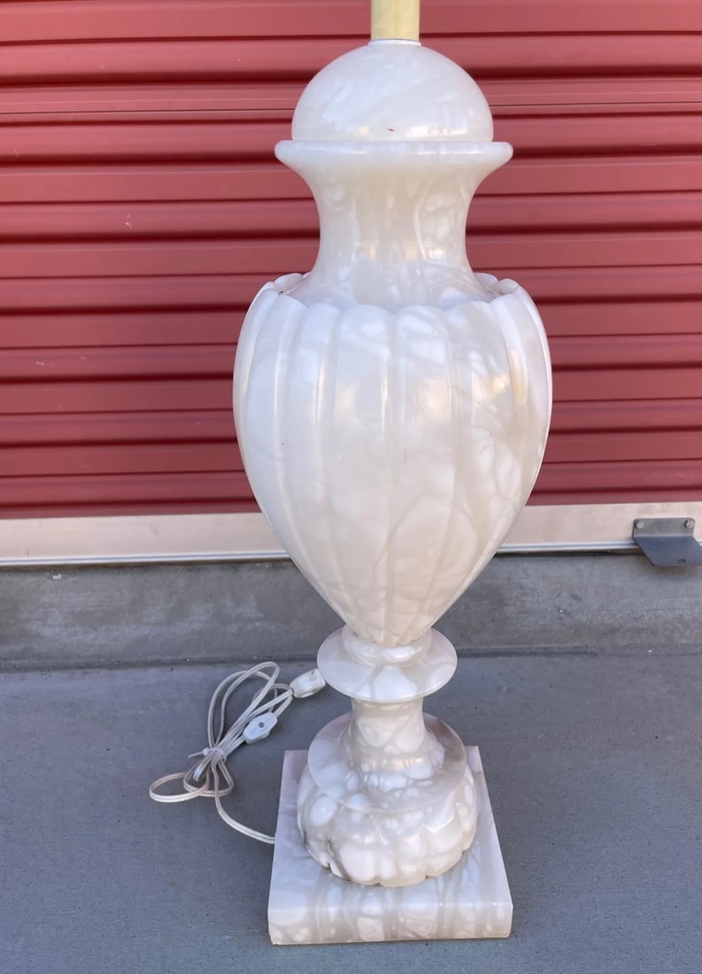 Vintage Large Alabaster Urn Table Lamp - 6