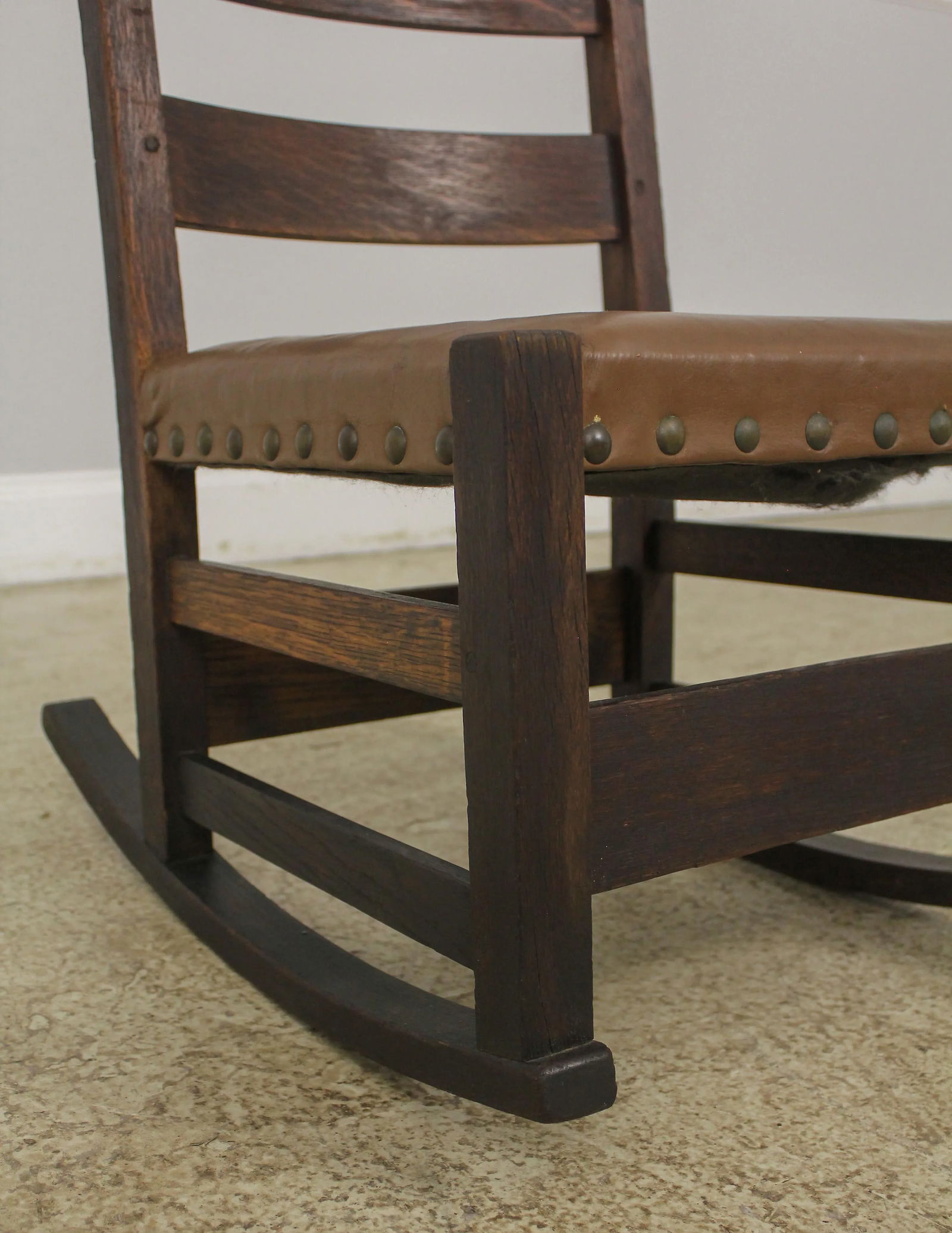 Gustav Stickley Antique Signed Mission Oak Rocker - 7