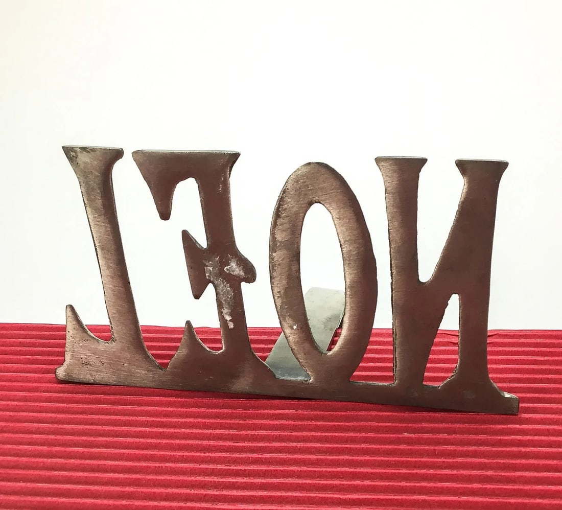 Vintage Pewter Single Stocking Holder Noel - 4