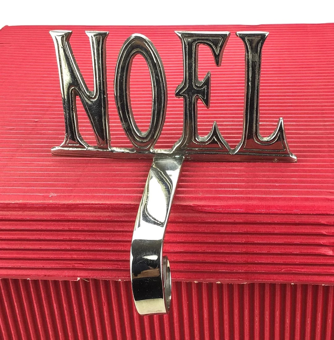 Vintage Pewter Single Stocking Holder Noel - 7