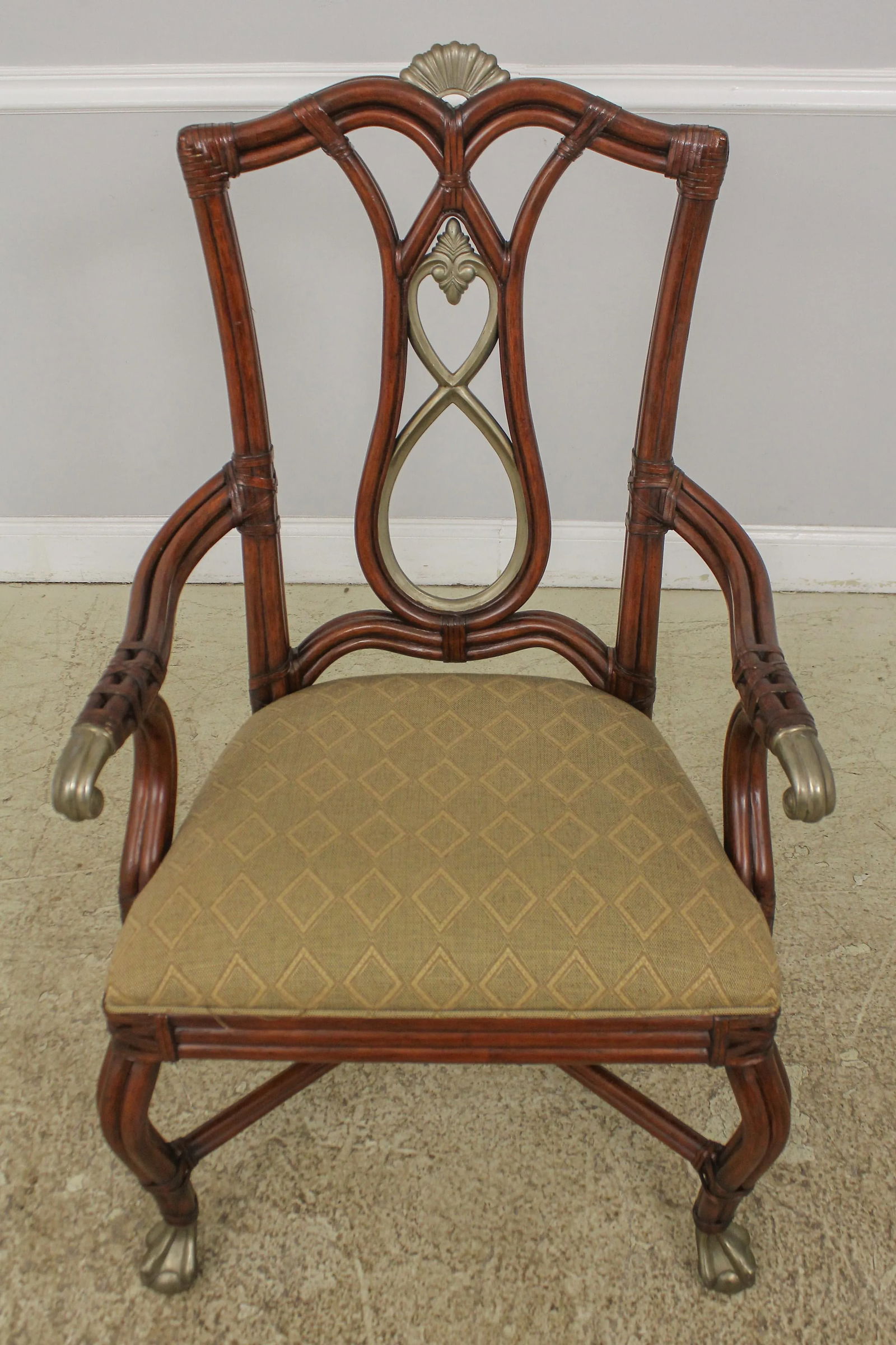 Century Pair Bamboo Island Design High Back Armchairs - 2