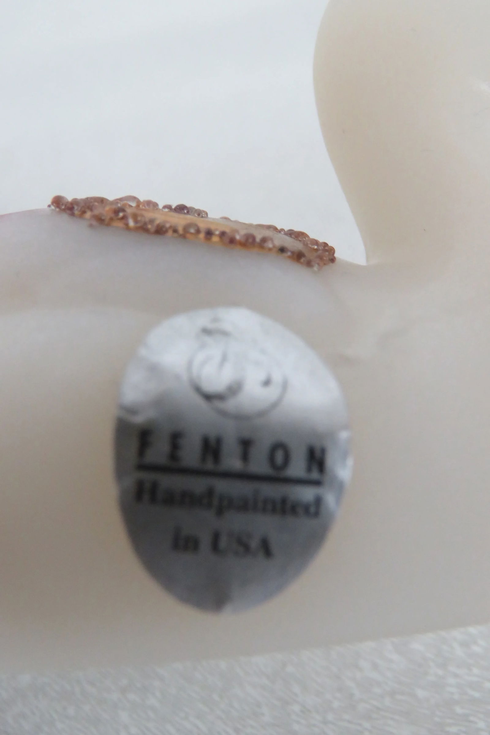 Fenton Satin Glass Hand Painted Poinsettia Duck Christmas - 11