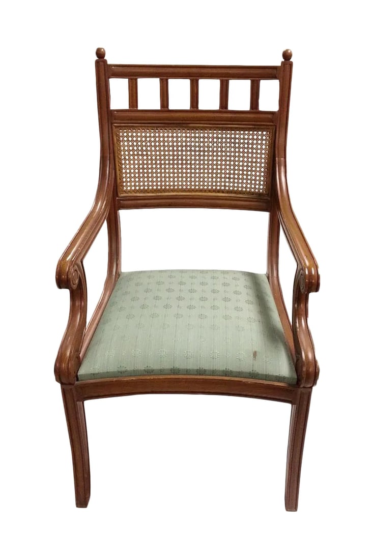 Vintage Armchair with Rattan Back (1 of 4)