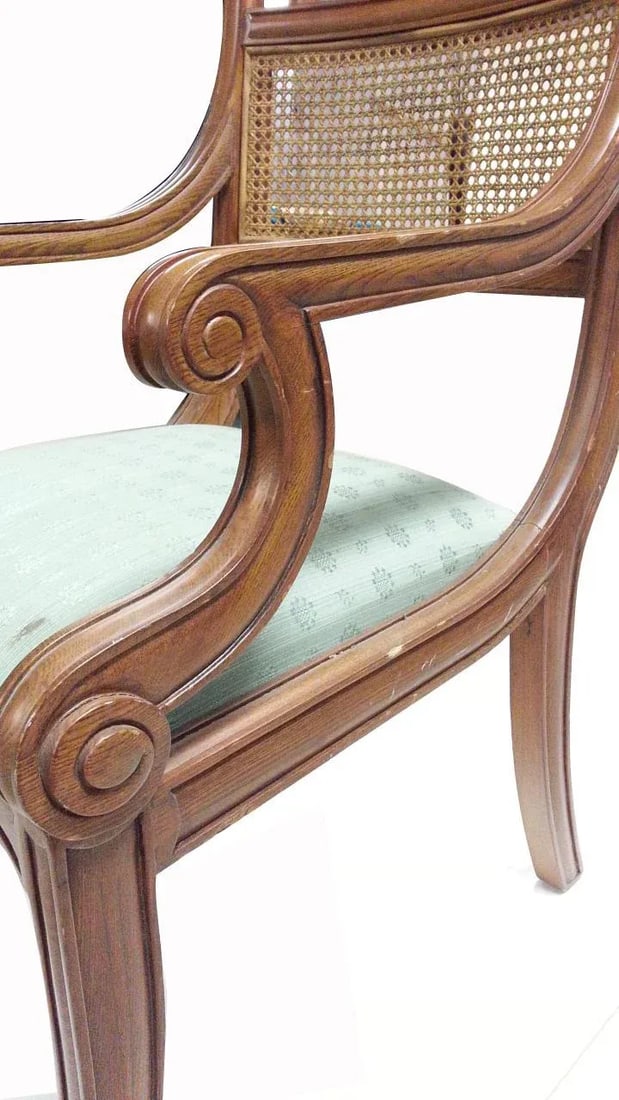 Vintage Armchair with Rattan Back - 3