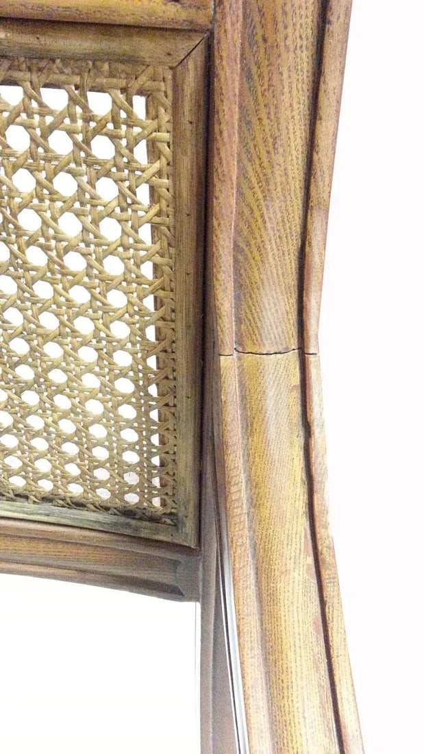 Vintage Armchair with Rattan Back - 4