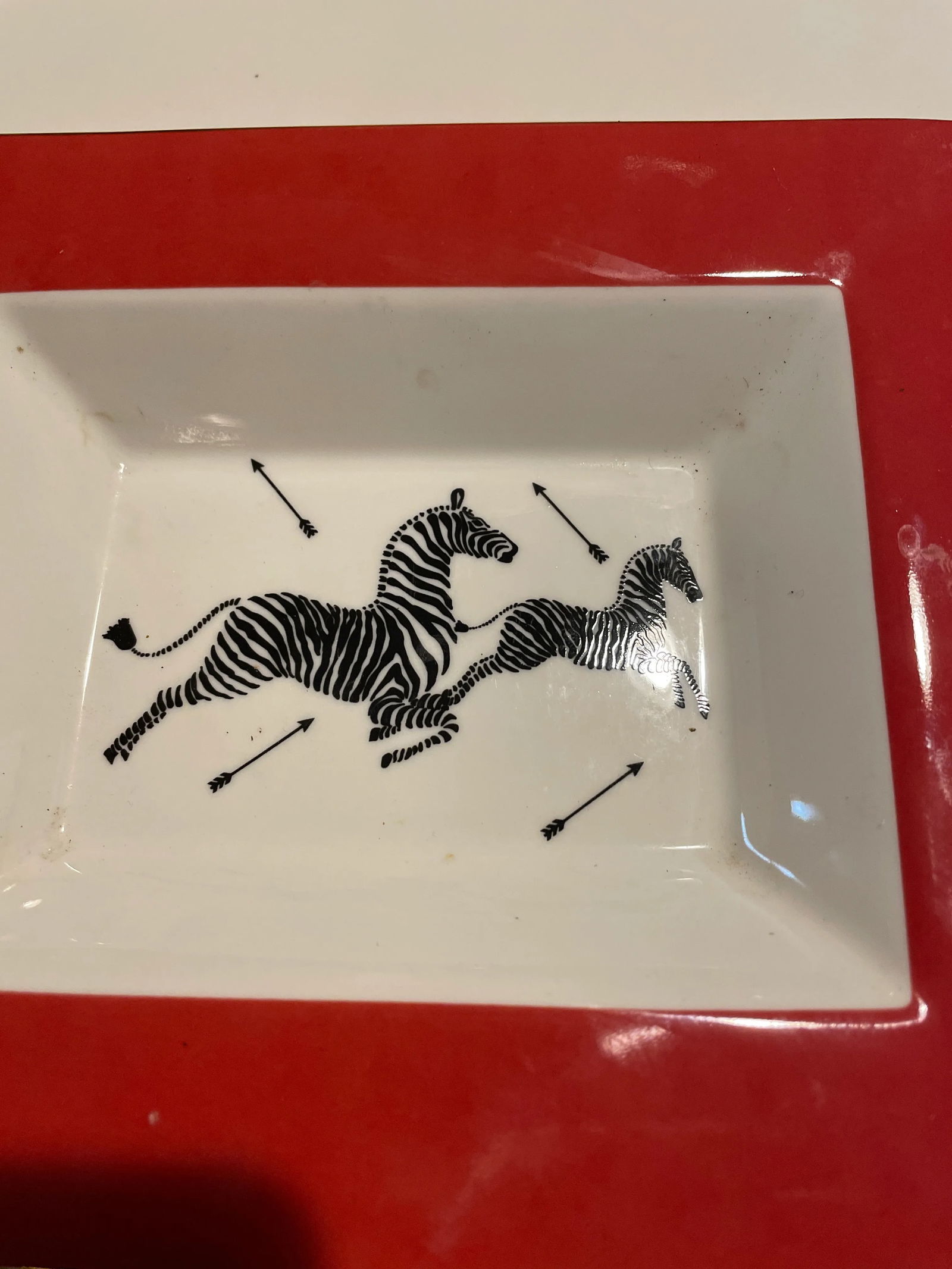 Scalamandre Zebras by Lenox Red Borders Dish - 2