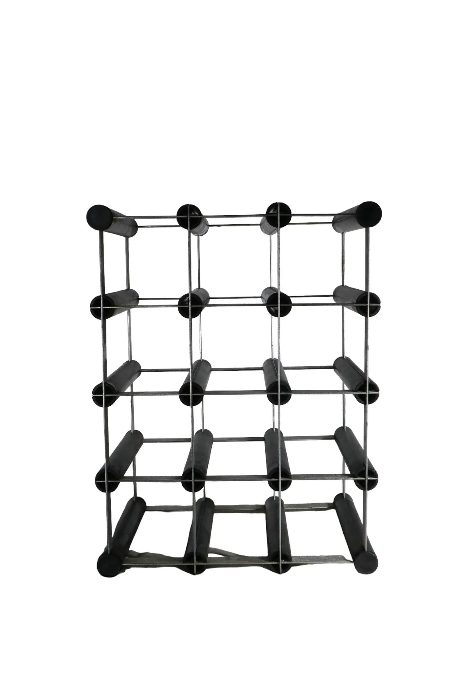 Mid Century Architectural Aluminum and Plastic Wine Rack - 4