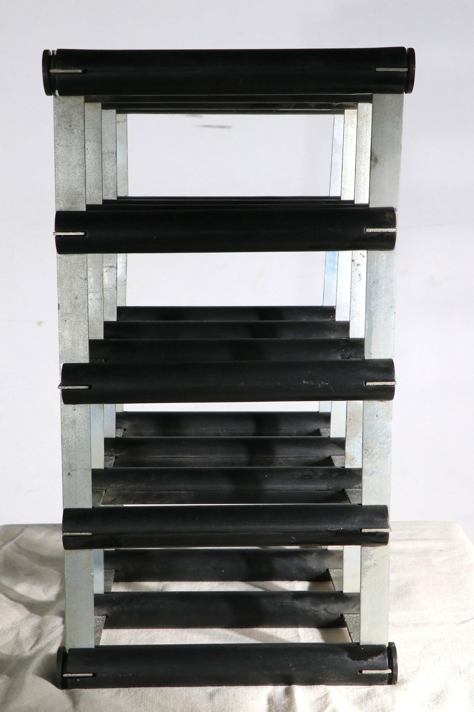 Mid Century Architectural Aluminum and Plastic Wine Rack - 8