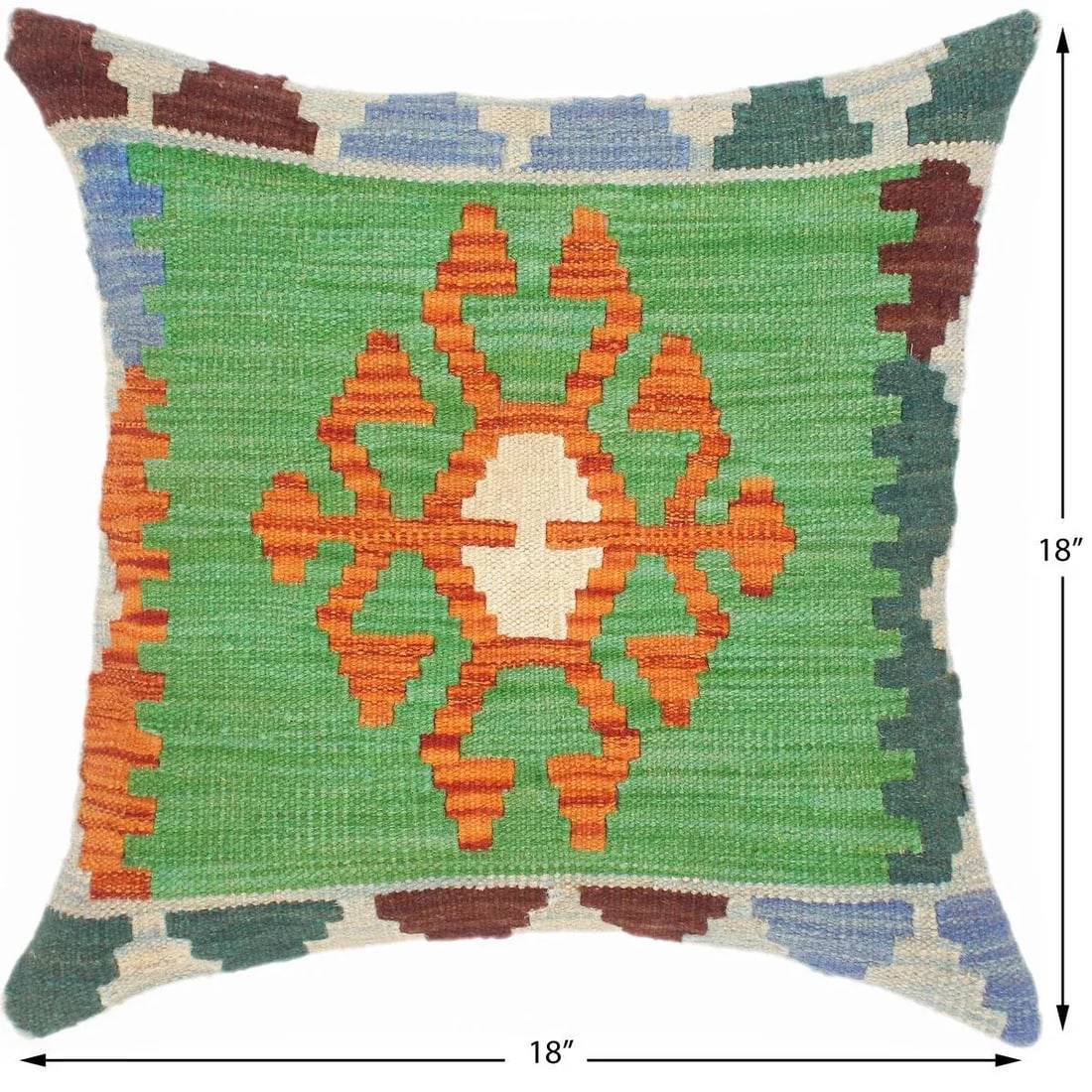 Southwestern Hand-Woven Turkish Kilim Throw Pillow - 2