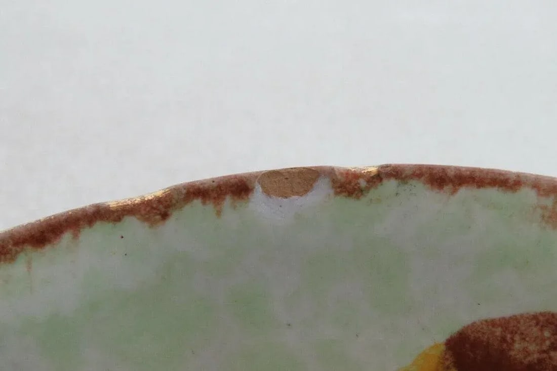 Hand Painted Italy Folded Rim Corkscrew Handle Ceramic Candy Nut Dish - 7