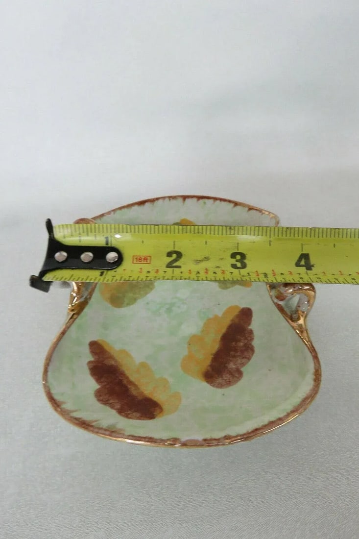 Hand Painted Italy Folded Rim Corkscrew Handle Ceramic Candy Nut Dish - 9