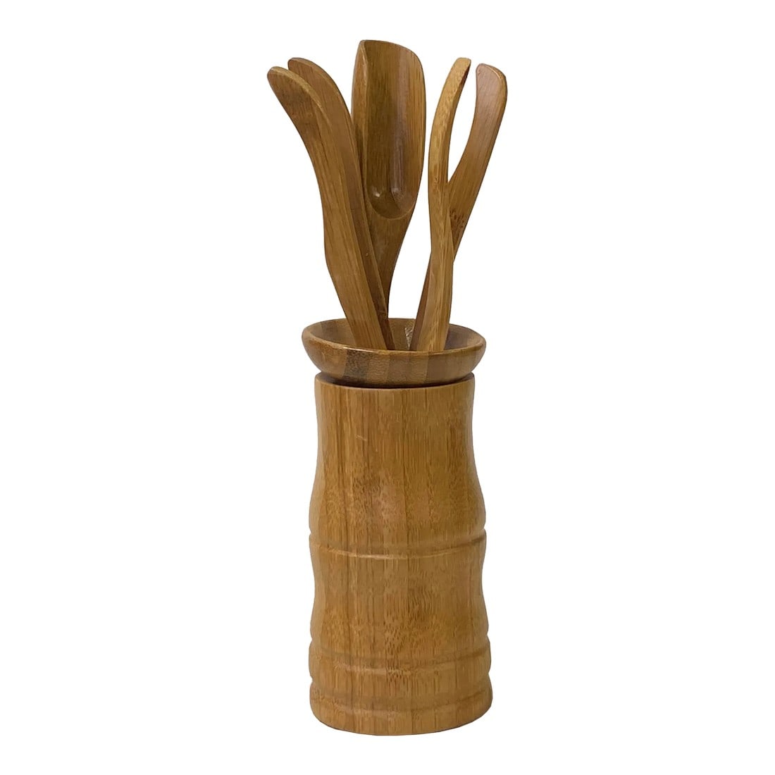 Chinese Light Brown Wood Tea Leaf Picking Scooper Tools Set: This is an oriental tea leaf-picking scooper spoon tool set made of light brown wood. ( teapot in the picture is for demonstration, not included ) Dimensions: Dia 2.5"x h9" Origin: China Material: Woo