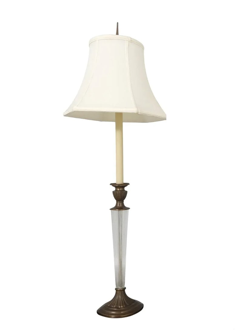 Chapman Brass & Glass Neoclassical Table Lamp - 10