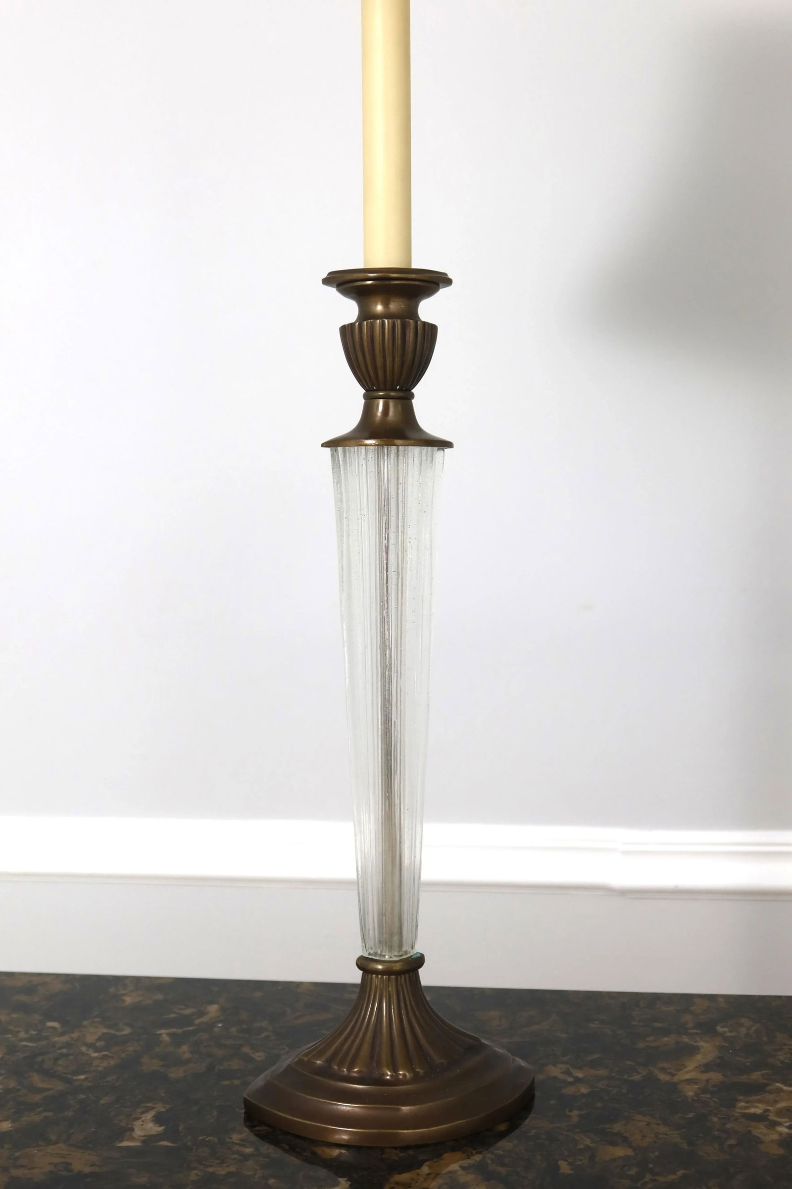 Chapman Brass & Glass Neoclassical Table Lamp - 2