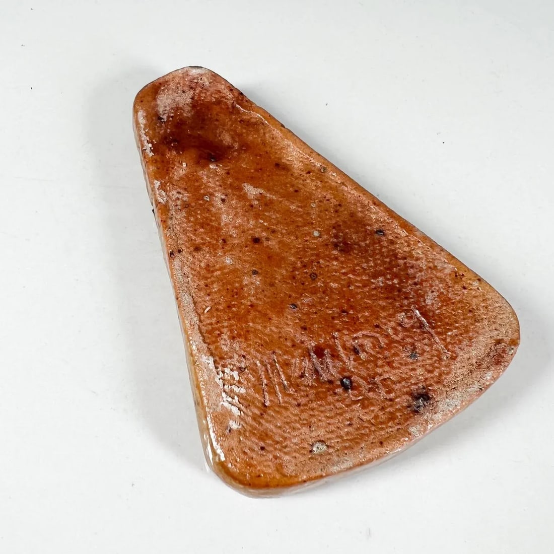 1980s Modern Speckled Brown Dish Glazed Pottery Art - 7