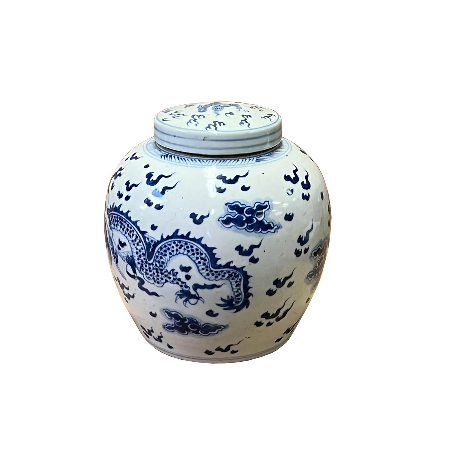 Chinese Hand-Paint Dragon Blue White Porcelain Ginger Jar - 3