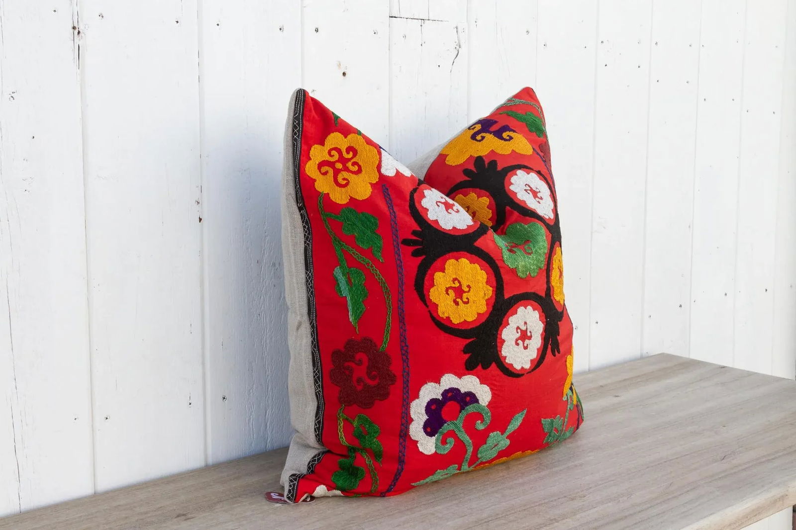 Amira Large Vintage Suzani Pillow - 4