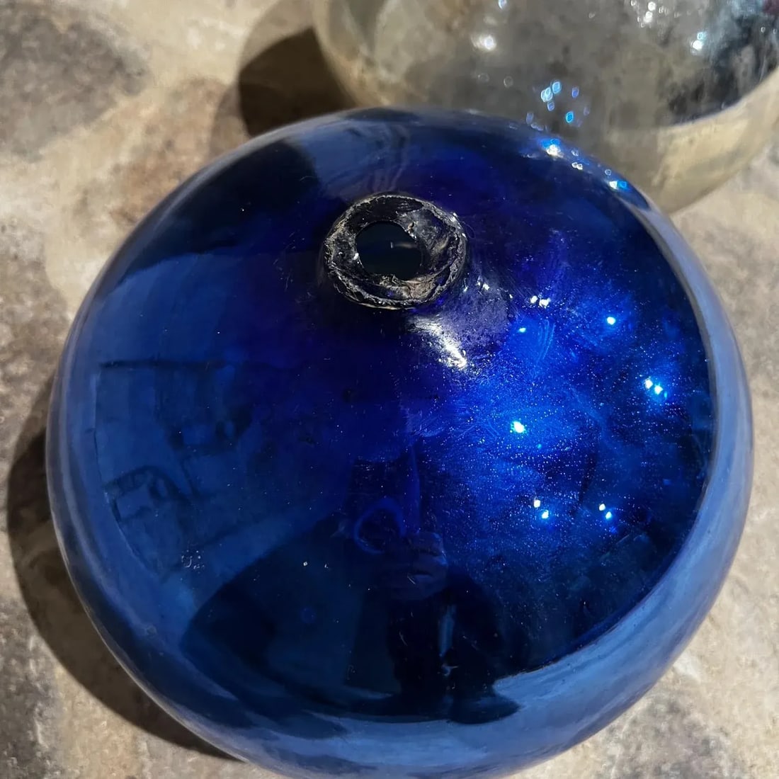 1960s Mexico Three Colorful Globes Gazing Ball Spheres Hand Blown Mercury Glass - 2