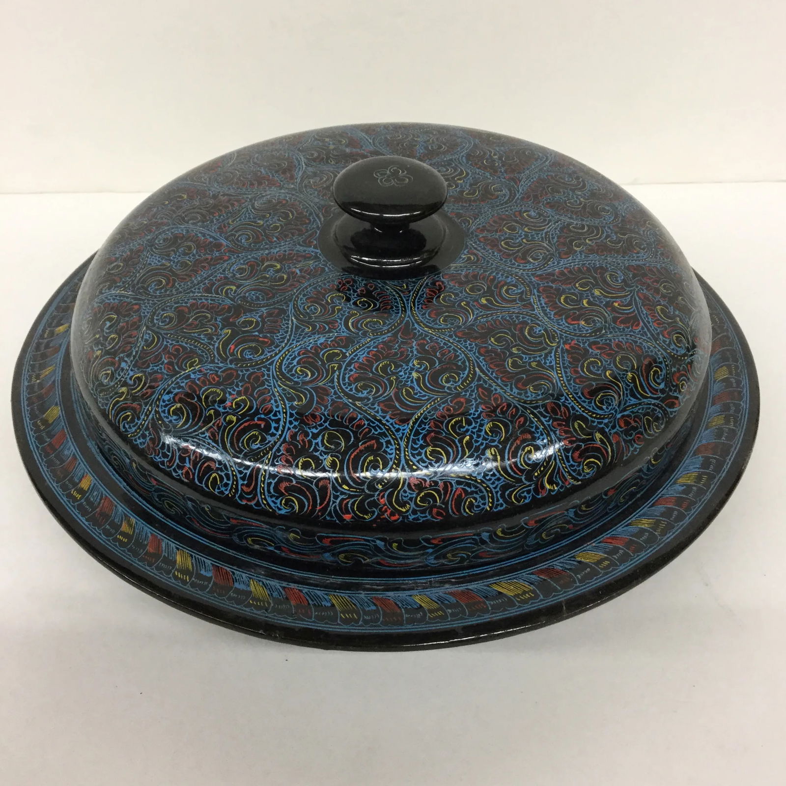 Vintage Kashmir Lacquer Divided Candy Dish - 2