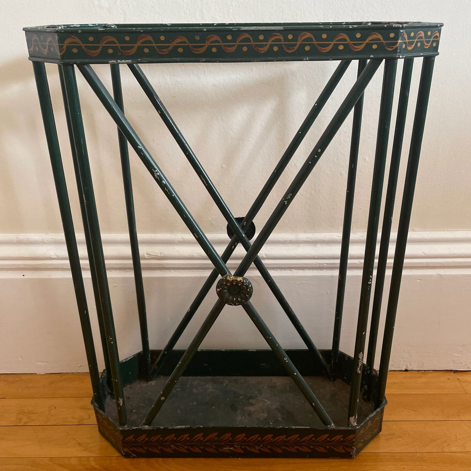Early 19th Century Antique Painted Metal Umbrella Stand - 12