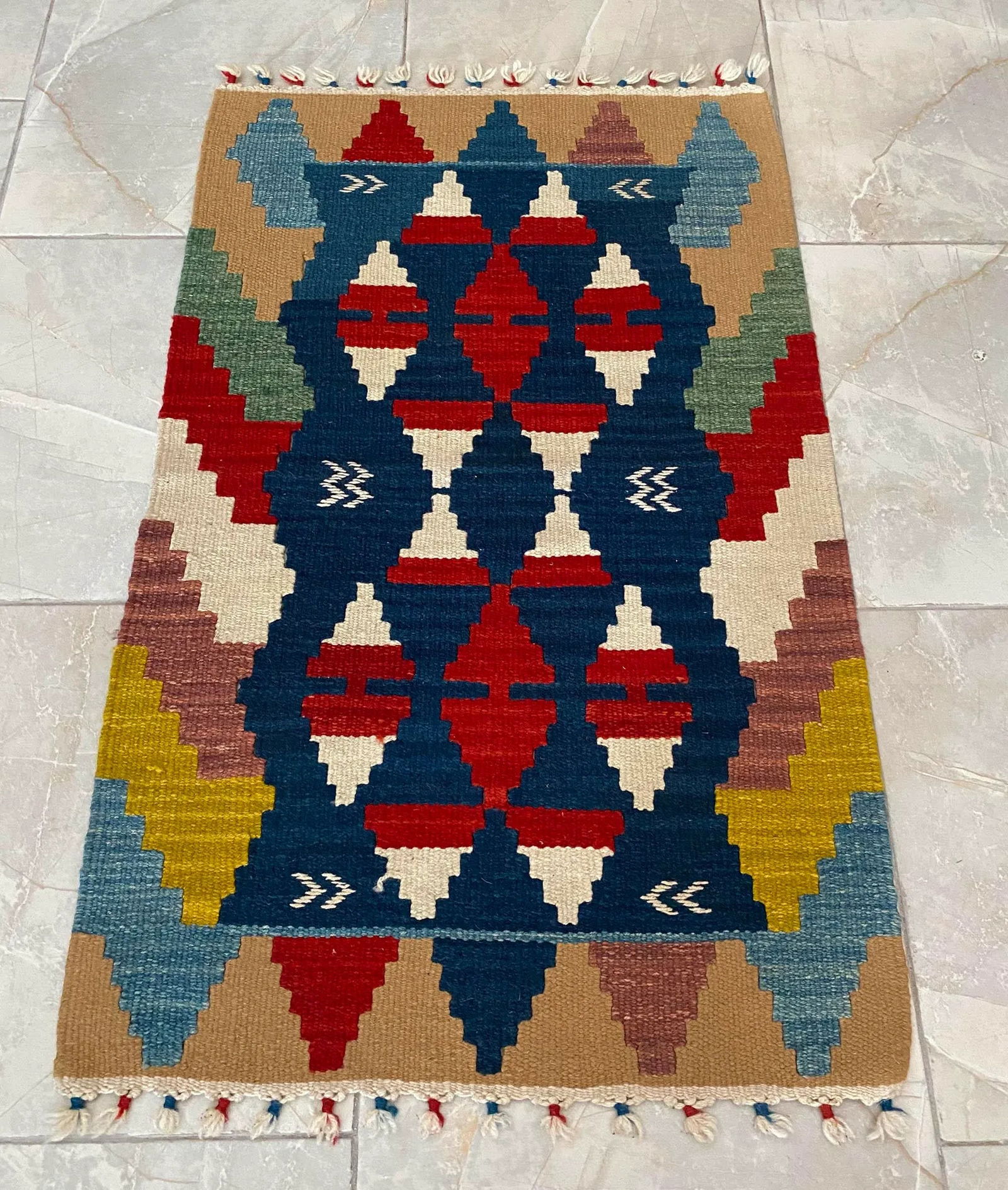 Early 21st Century Hand-Woven Kilim Small Turkish Rug - 2' X 3'3" - 2